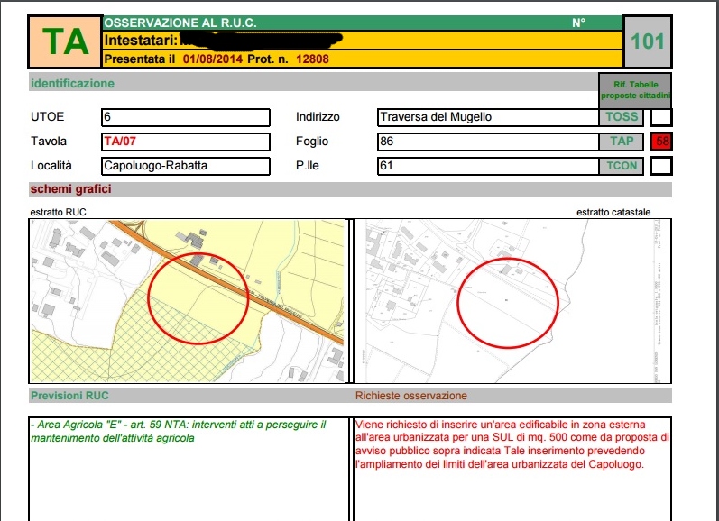 Regolamento Urbanistico. Su Google le osservazioni e le risposte