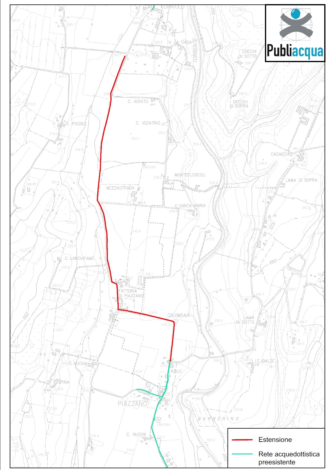 A Piazzano arriva l'acquedotto. Mappa e dettagli