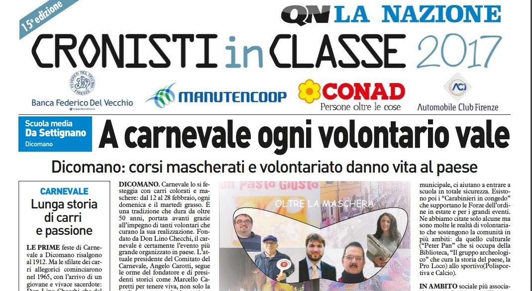Campionato di giornalismo: tocca a Dicomano. Alunni in redazione su La Nazione