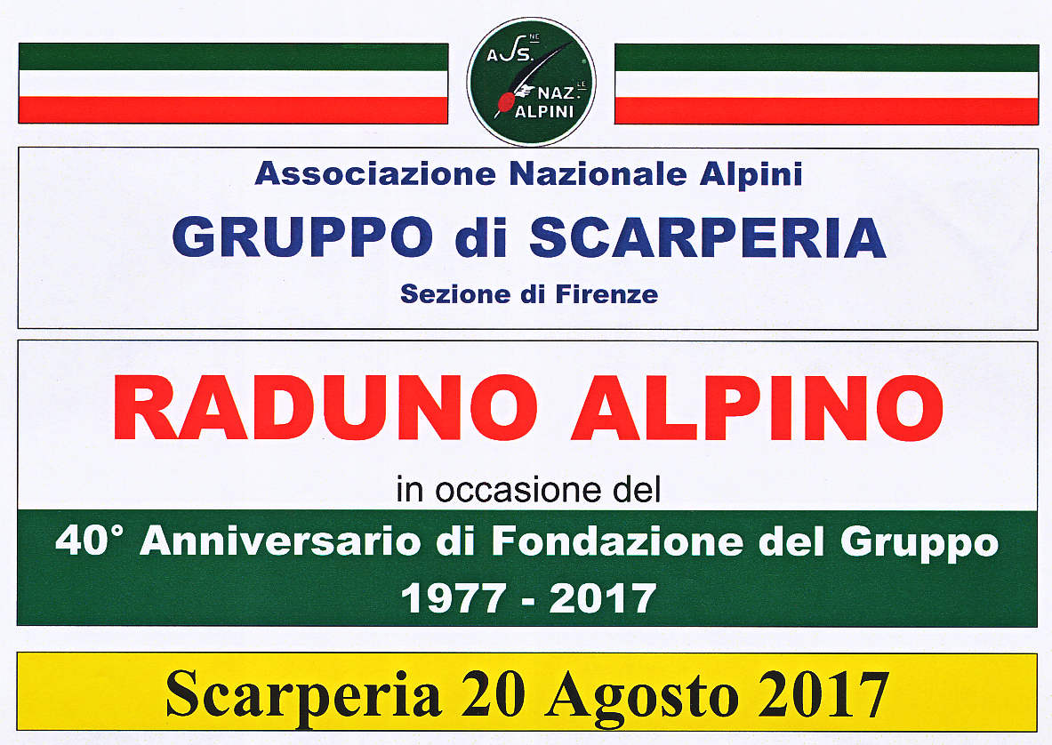 40° anniversario del gruppo alpini di Scarperia. Info e Programma