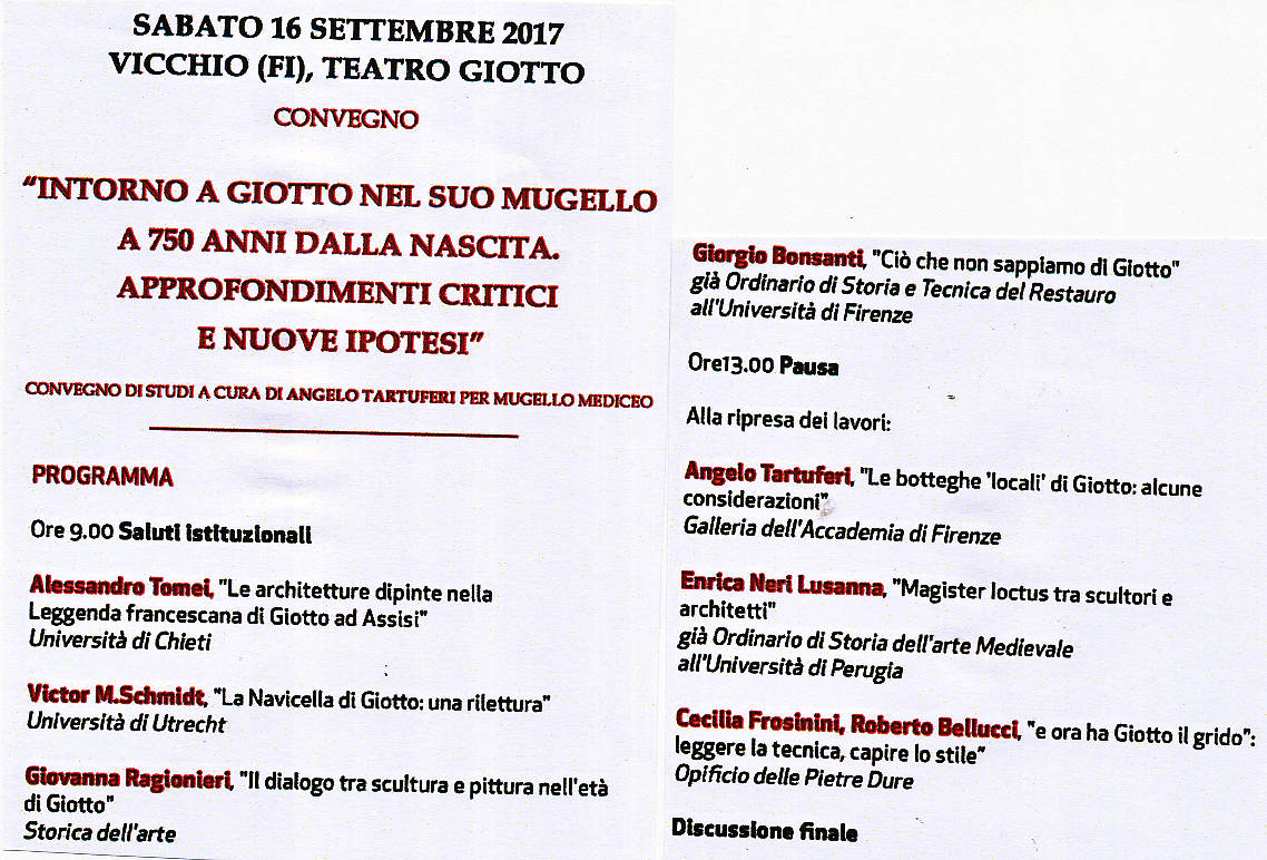 Intorno a Giotto nel suo Mugello. Grande convegno a Vicchio