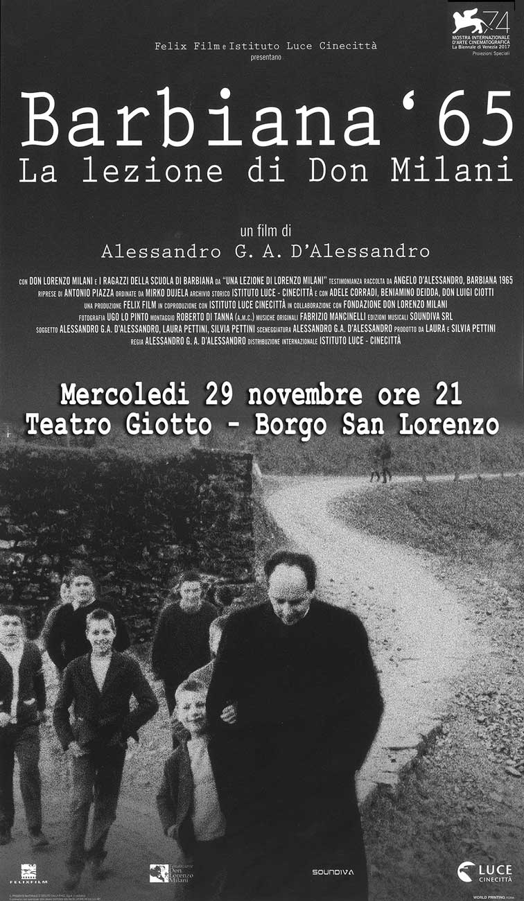 Barbiana 65 il docufilm su Don Lorenzo in proiezione al Teatro Giotto