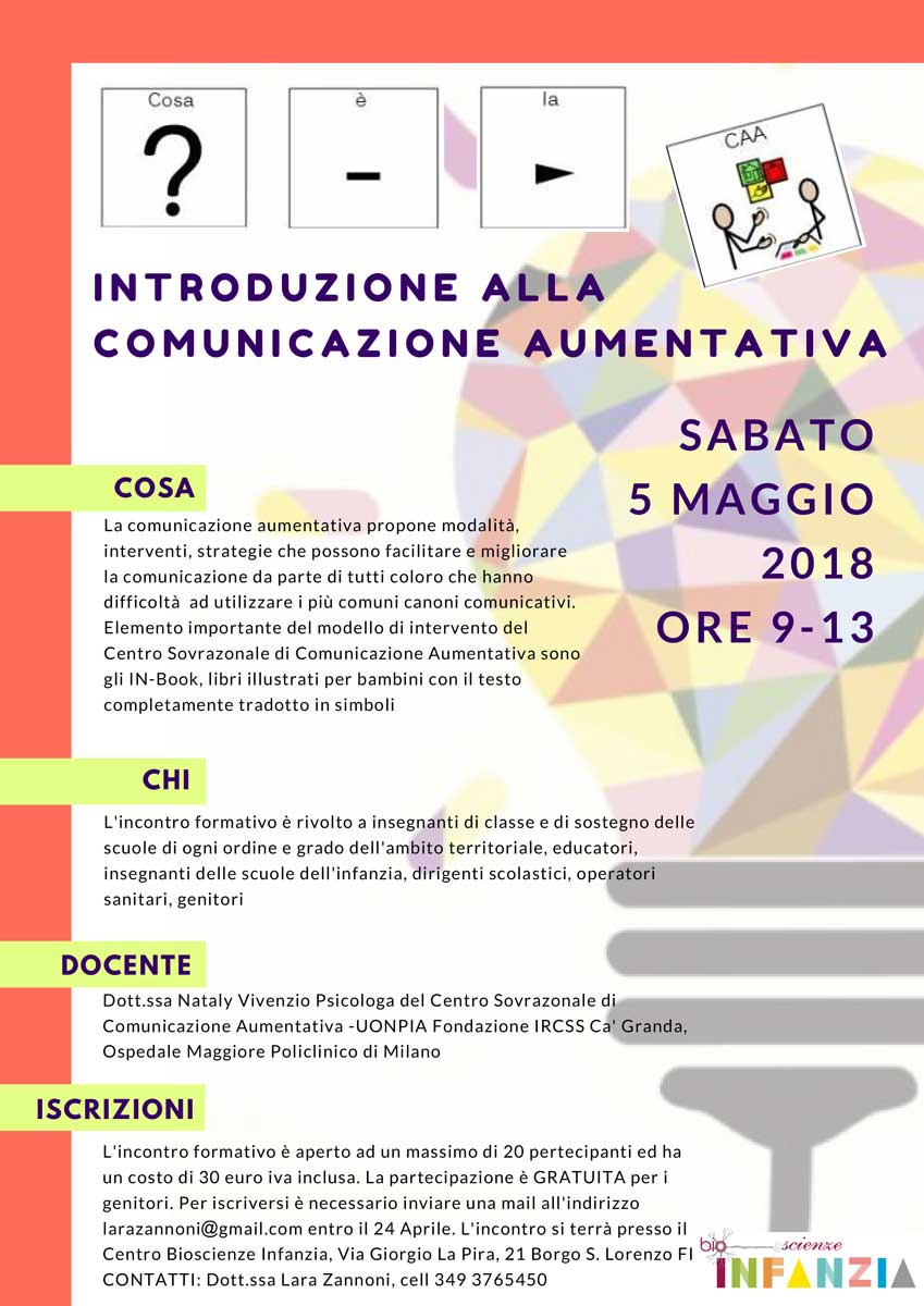 Introduzione alla Comunicazione Aumentativa con Bioscienze Infanzia