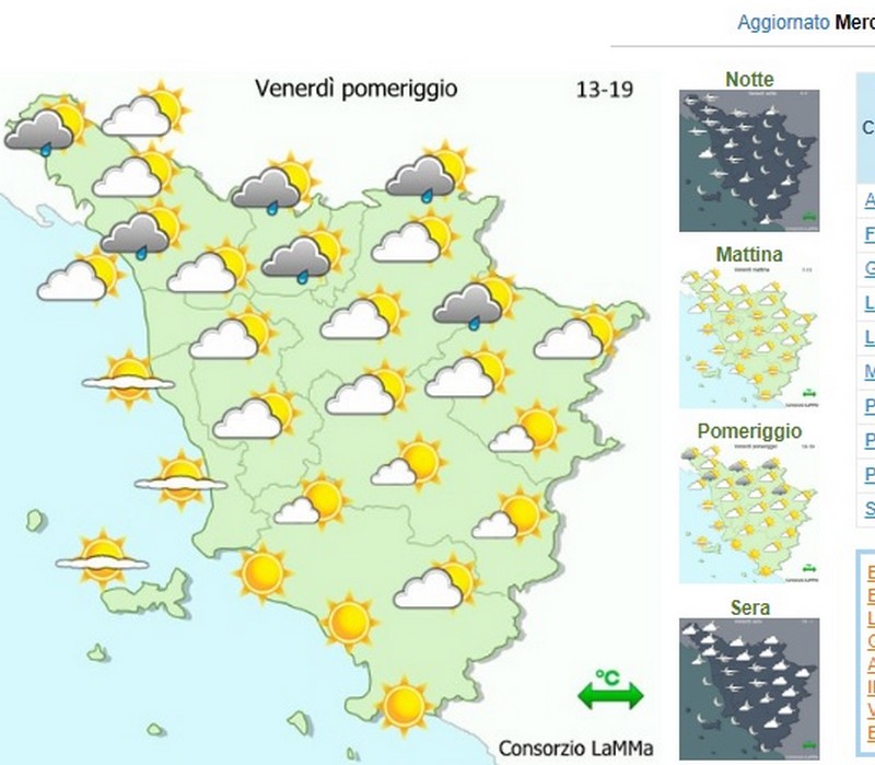 Meteo Mugello. Il Lamma: forse qualche goccia già venerdì