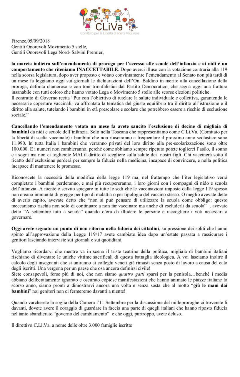 Vaccini. Il Comitato toscano contro il Governo: 'Tradimento'