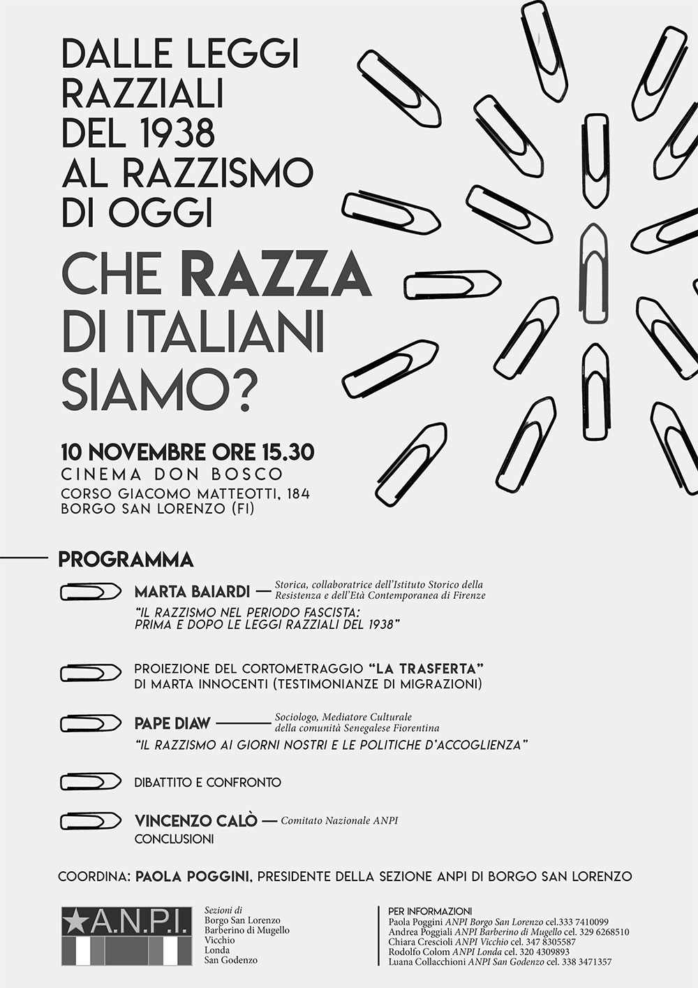 A Borgo il convegno: dalle leggi razziali del 1938 al razzismo di oggi