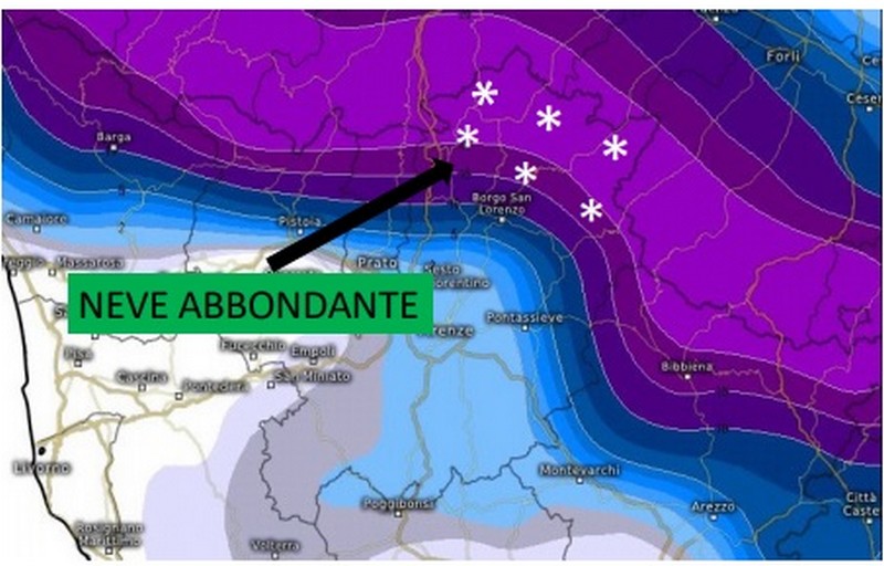 Meteo Mugello: tra domenica e lunedì neve abbondante sui rilievi (e non solo...)