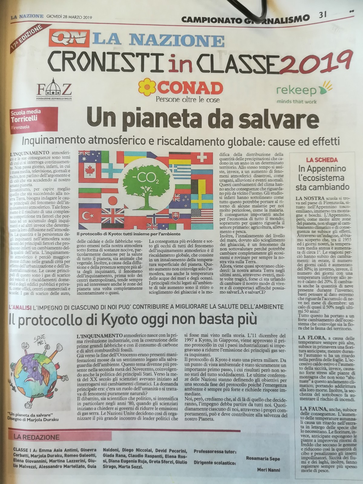 Cronisti in classe. Tocca ai giovani di Firenzuola, ecco la loro pagina