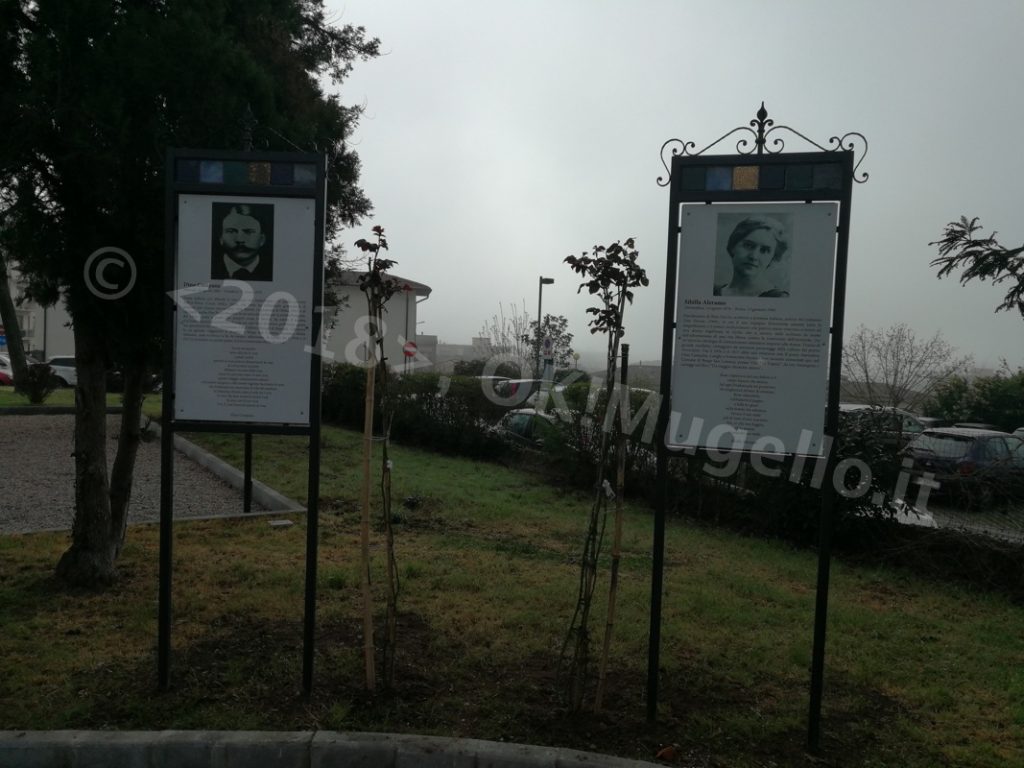 I giardini della stazione ferroviaria a Dino Campana e Sibilla Aleramo