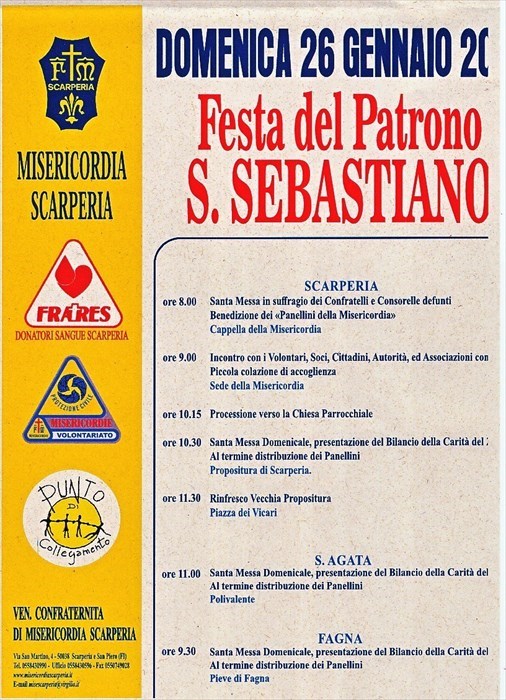 La locandina della festa della Misericordia di Scarperia