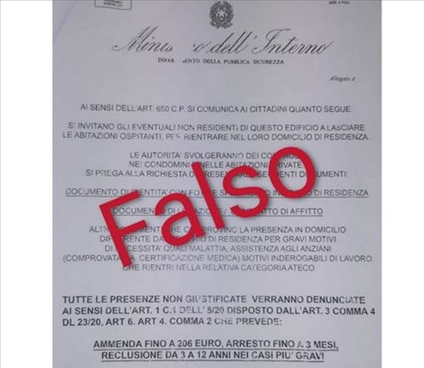Il falso volantino