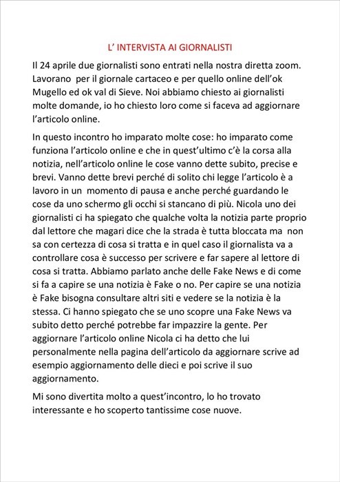 I contributi dei ragazzi