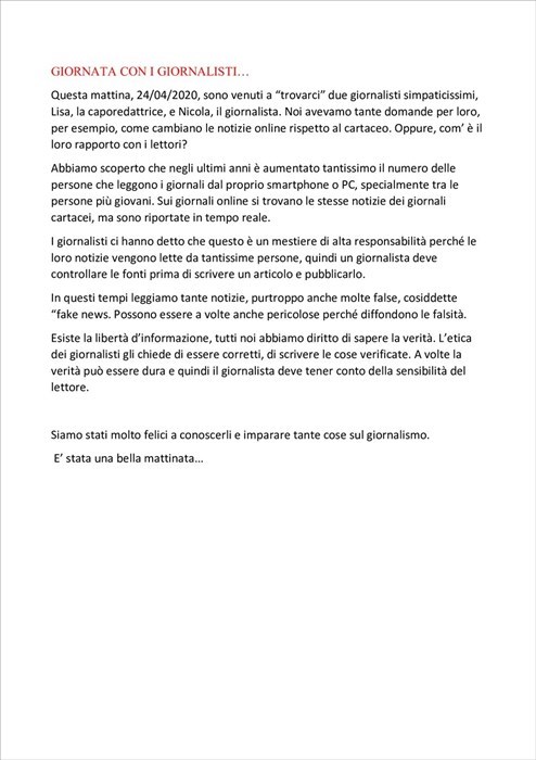 I contributi dei ragazzi