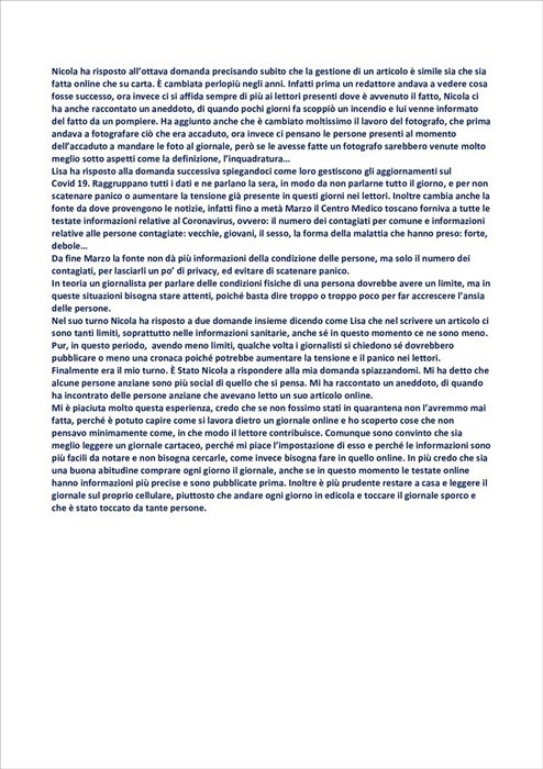 I contributi dei ragazzi