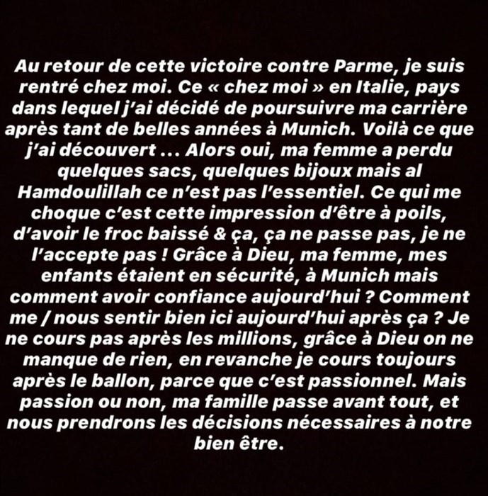 Storie Instagram Franck Ribery