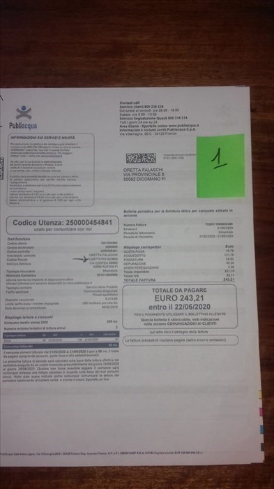 La fattura contestata