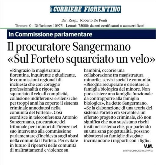 L'articolo del Corriere Fiorentino