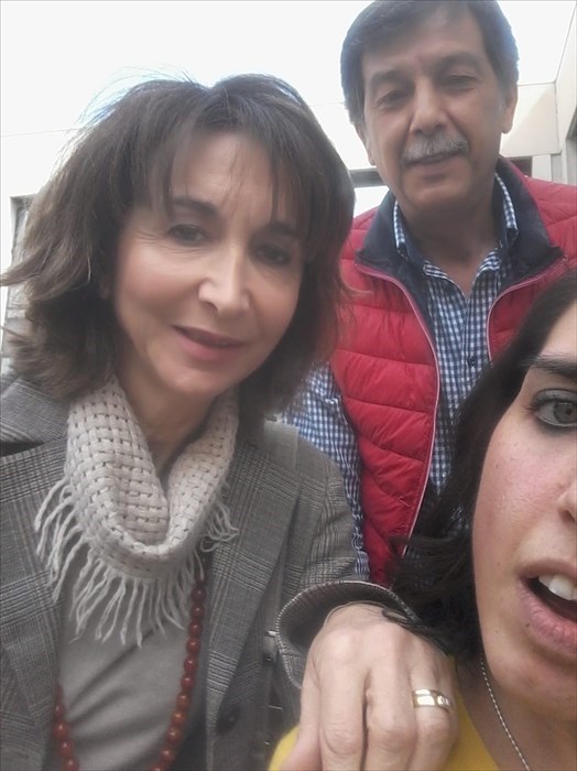 Francesca Apricena e famiglia ospiti negli studi del TG1