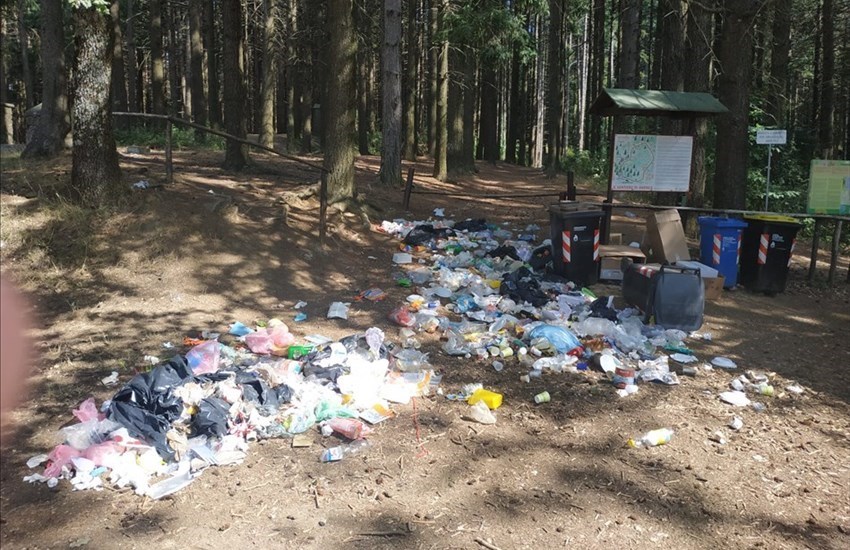 Cumuli di rifiuti stamani a Montesenario. La foto del Giorno